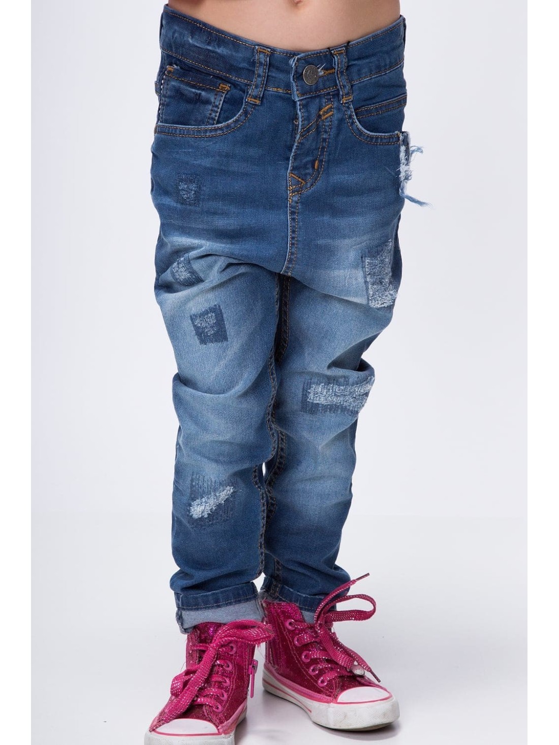 Denim trousers with a lowered crotch NDZ2000 - Online store - Boutique